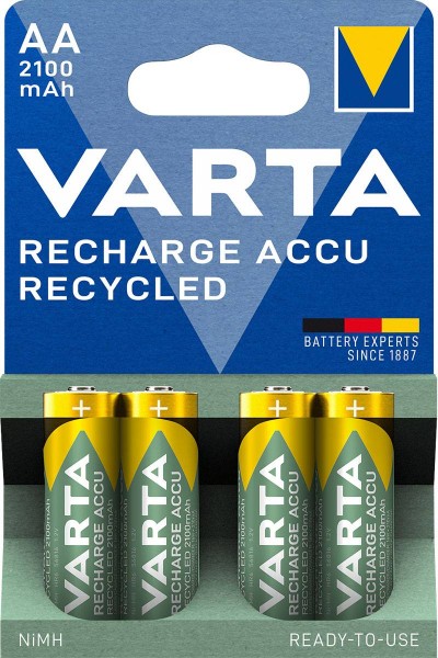 Varta Akku Recharge Accu Recycled Mignon AA NiMH 2100mAh (4er Blister)