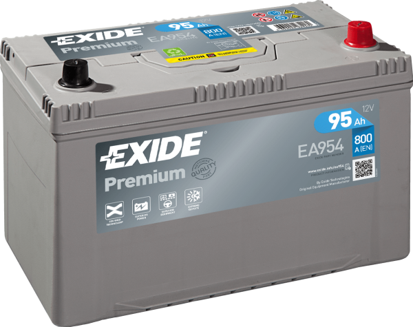 Exide EA954 Premium Carbon Boost 12V 95Ah 800A Autobatterie