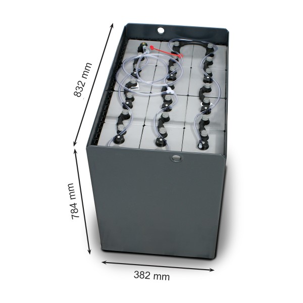 Q-Batteries 24V Gabelstaplerbatterie 6 PzS 930 Ah DIN A (832 * 382 * 784mm L/B/H) Trog 57014045 inkl