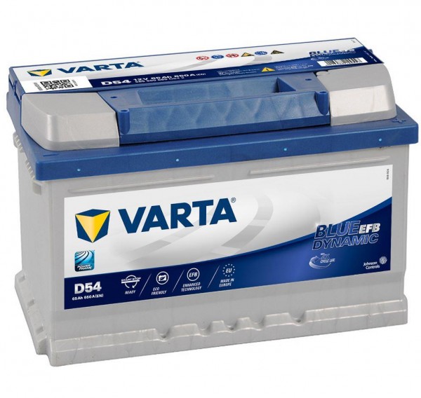VARTA D54 Blue Dynamic EFB 12V 65Ah 650A Autobatterie Start-Stop 565 500  065, Starterbatterie, Boot, Batterien für