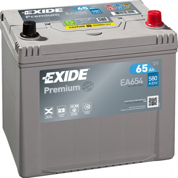 Exide EA654 Premium Carbon Boost 12V 65Ah 580A Autobatterie