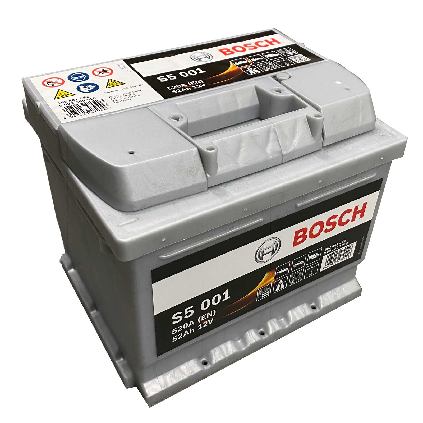 Bosch S5 001 Autobatterie 12V 52Ah 520A, Starterbatterie, Boot, Batterien für