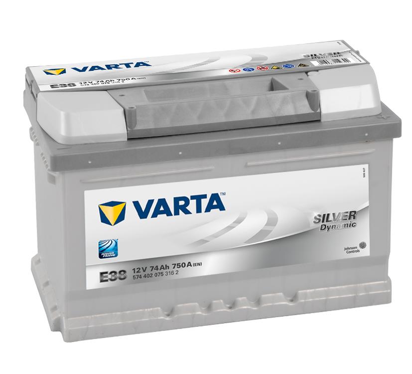 VARTA E38 Silver Dynamic 12V 74Ah 750A Autobatterie 574 402 075, Starterbatterie, Boot, Batterien für