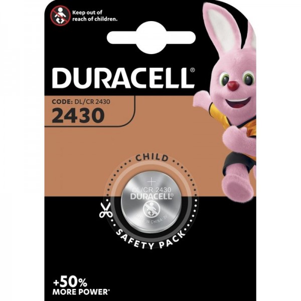 Duracell Lithium CR2430 Knopfzelle (1er Blister) UN3090