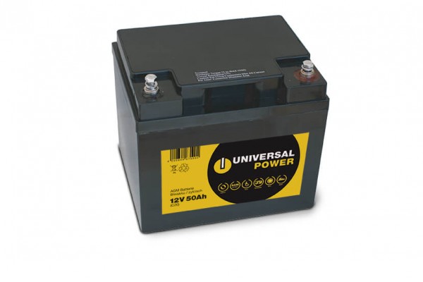 Universal Power 12-50 12V 50Ah (C20) AGM Batterie Bleiakku wartungsfrei zyklisch