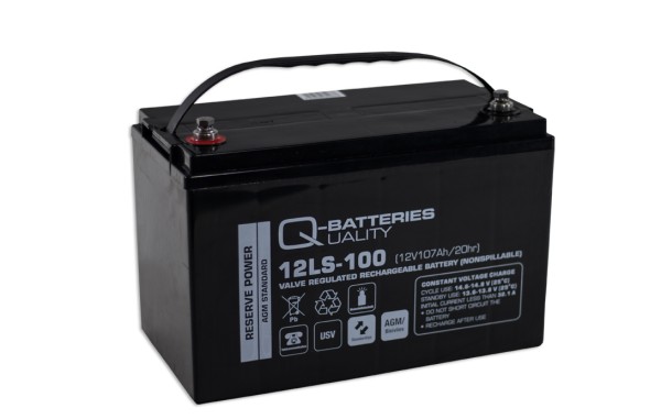 Q-Batteries 12LS-100 / 12V - 107Ah Blei Akku Standard-Typ AGM 10 Jahres Typ
