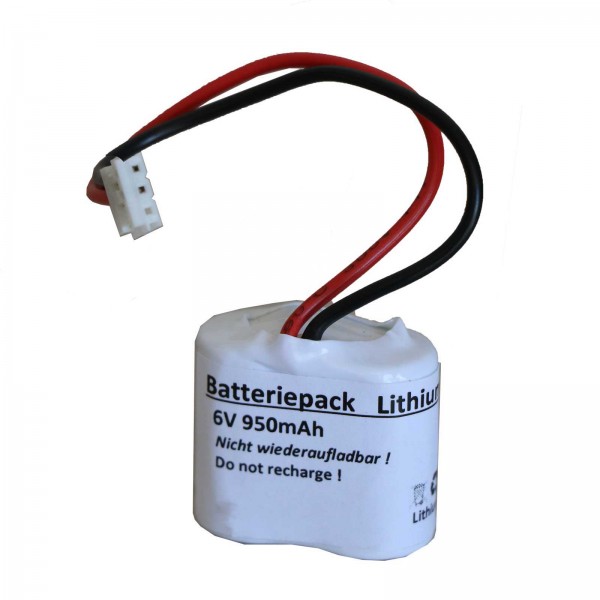 Batteriepack 6V 950mAh Lithium F2x1 mit Kabel und JST EHR-3