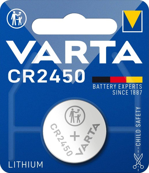 Varta Electronics CR2450 Lithium Knopfzelle 3V (1er Blister)