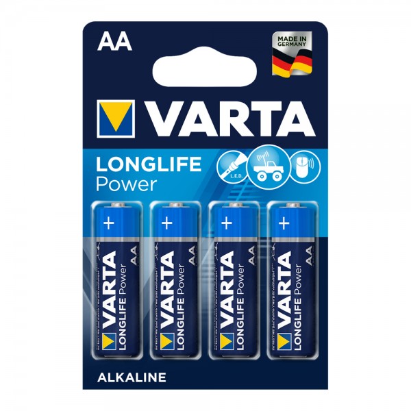 Varta Longlife Power AA Mignon Alkaline Batterie 4er Blister 4906 