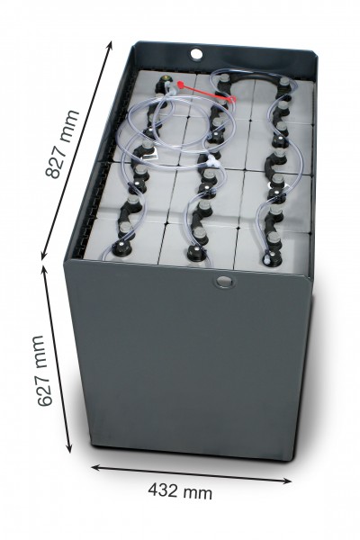Q-Batteries 24V Gabelstaplerbatterie 7 PzS 805 DIN A (827 x 432 x 627) Trog 57014034 inkl. Aquamatik