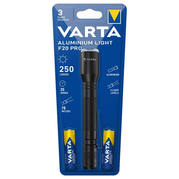 VARTA Aluminium Light F20 Pro 2AA mit Batt.