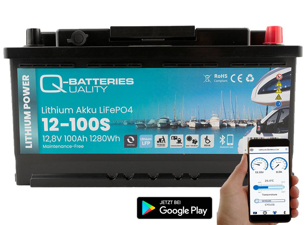 Q-Batteries LiFePO4 12,8V 200 Ah mit Victron Orion-Tr Smart 12/12-30A  Ladebooster