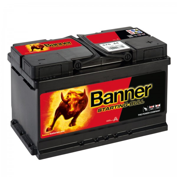 Banner 57044 Starting Bull 12V 70Ah 640A Autobatterie, Starterbatterie, Boot, Batterien für