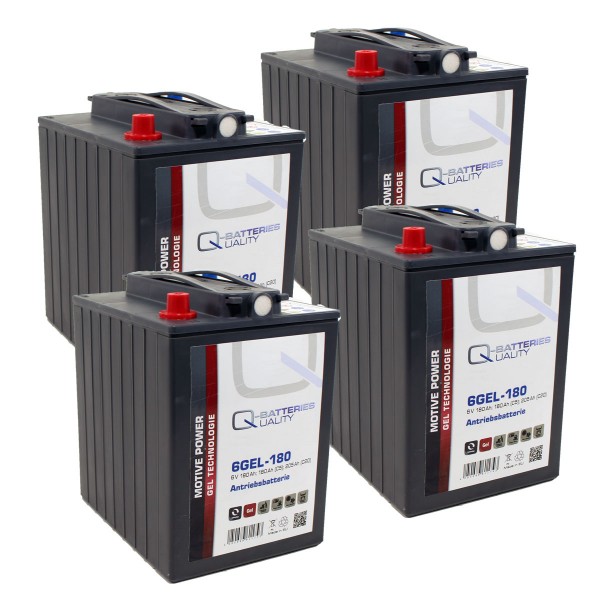 Ersatzakkus für Gansow Reinigungsmaschinen Gel Batterie 24V 180Ah (4 Stück)