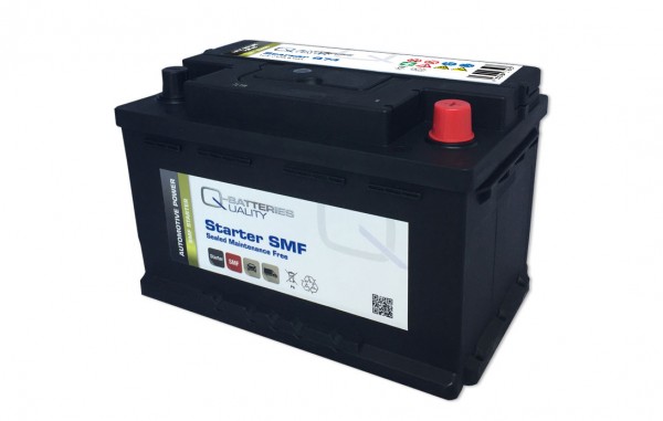 Q-Batteries Autobatterie Q74 12V 74Ah 640A, wartungsfrei, Starterbatterie, Boot, Batterien für
