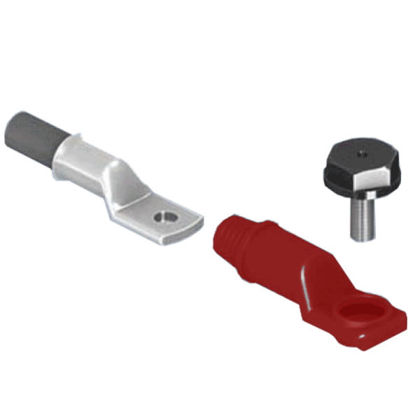 Lugsulation 35 mm² vollisolierter Kabelanschluss M10 mit Schraube (rot)