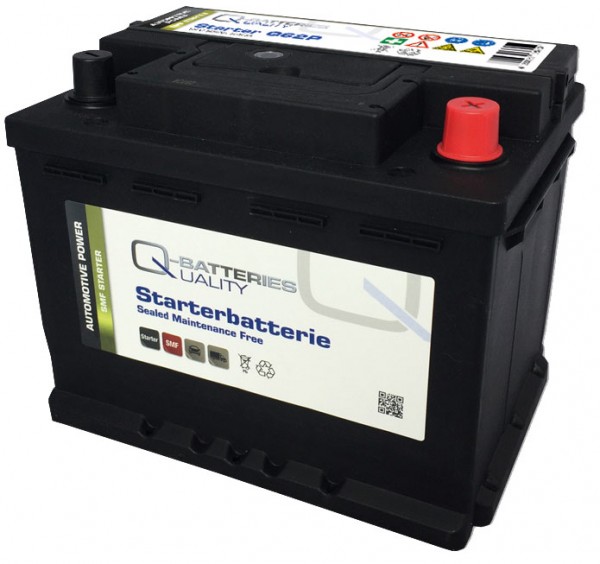 Q-Batteries Autobatterie Q62P 12V 62Ah 540A, wartungsfrei