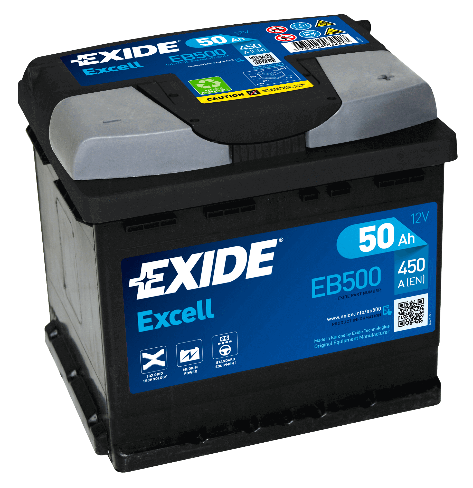 Exide AGM Autobatterie EK700 70Ah 12V, 118,90 €