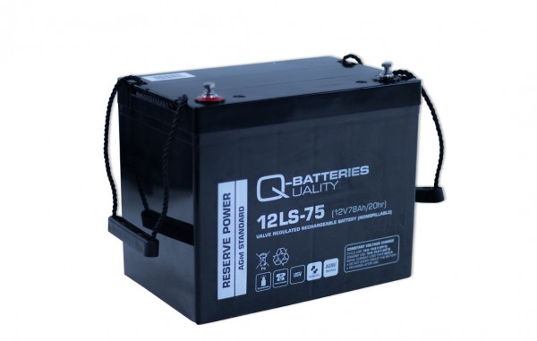 Q-Batteries 12LS-75 12V 75Ah Blei Akku Standard-Typ AGM 10 Jahres-Typ