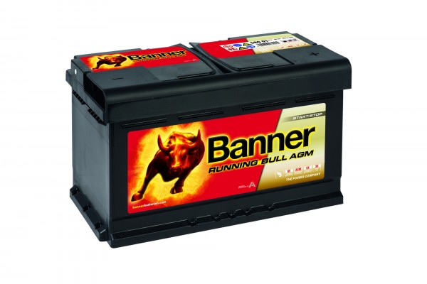 Banner 58001 AGM Running Bull 12V 80Ah 800A Autobatterien, Starterbatterie, Boot, Batterien für