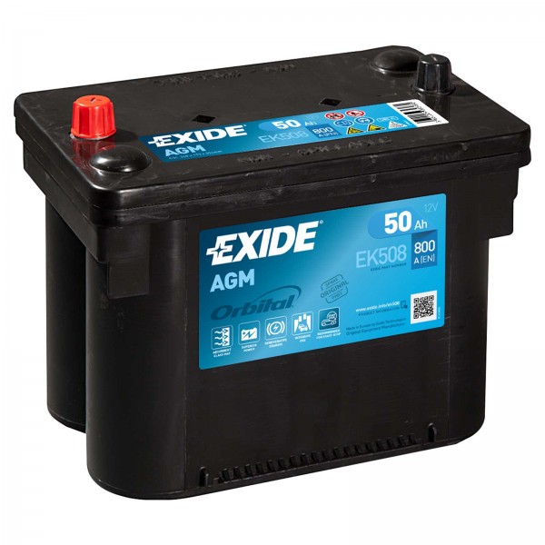 Exide EK508 Start-Stop Exide EK508 Orbital AGM 12V 50Ah 800A Autobatterie