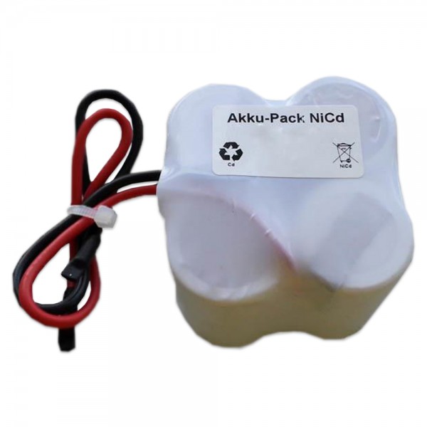 Akku Pack 4,8V 4000mAh für Notbeleuchtung Reihe NiCd F2x2 4xD-Hochtemperaturzellen Kabel