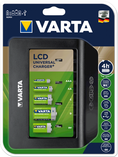 Varta Ladegerät LCD Universal Charger+ für verschiedene Akku Größen