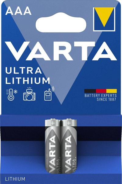 Varta Ultra Lithium L92 Micro AAA Batterie (2er Blister)