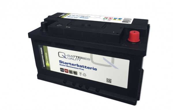 Q-Batteries Autobatterie Q80P 12V 80Ah 640A, wartungsfrei
