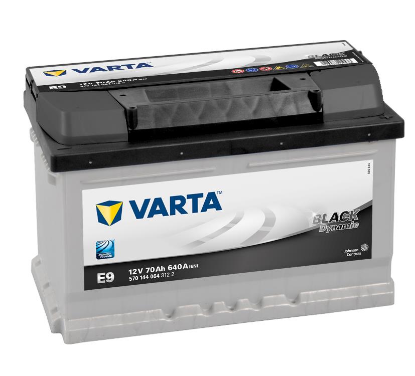 VARTA E9 Black Dynamic 12V 70Ah 640A Autobatterie 570 144 064, Starterbatterie, Boot, Batterien für