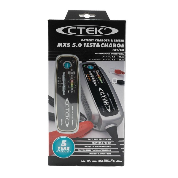CTEK MXS 5.0 TEST&CHARGE EU Ladegerät 12V 5A für Bleiakkus, Ladegeräte  aller Art, Zubehör