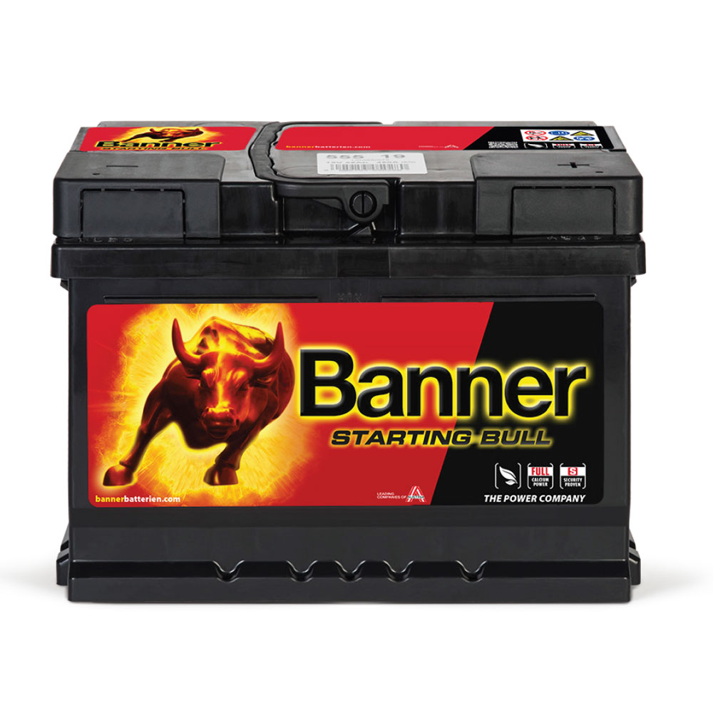 Banner 55519 Starting Bull 12V 55Ah 450A Autobatterie, Starterbatterie, Boot, Batterien für