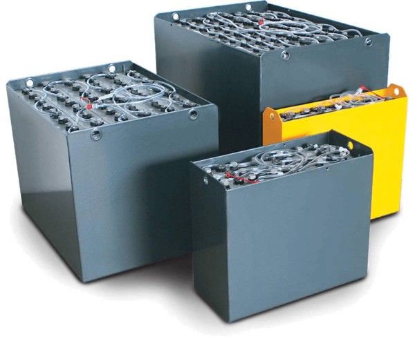 Q-Batteries 12V Gabelstaplerbatterie 2 PzS 180 Ah (307 * 207 * 582 mm L/B/H) Trog 45000200 inkl. Aqu