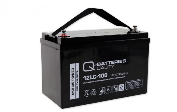 Q-Batteries 12LC-100 / 12V - 107Ah Blei Akku Zyklentyp AGM - Deep Cycle  VRLA, AGM Batterien, Akku & Batterien