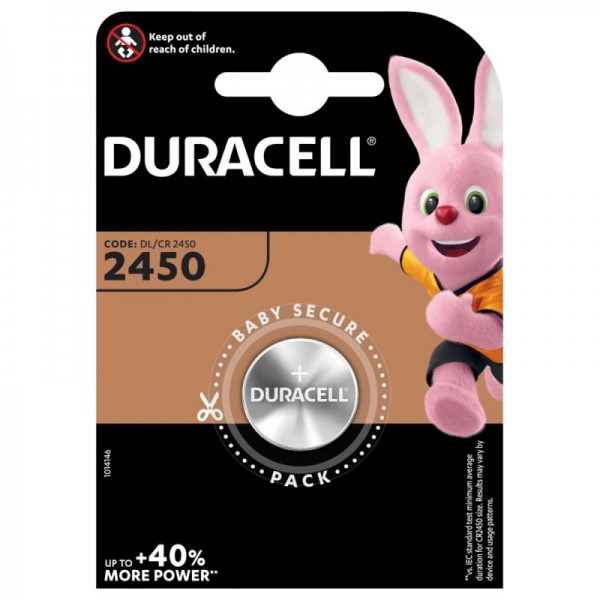 Duracell Lithium CR2450 Knopfzelle (1er Blister) UN3090