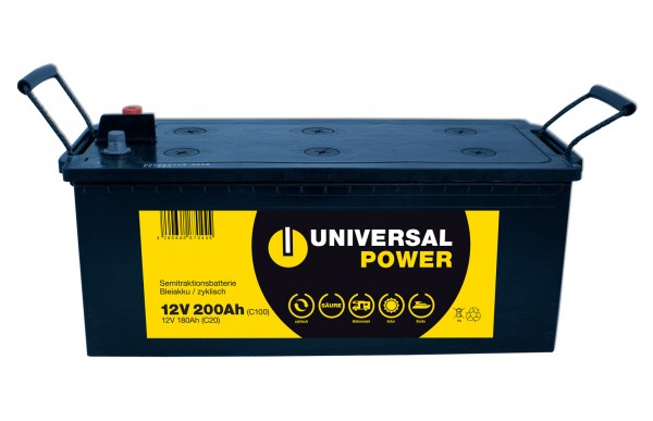 Universal Power Semitraktion UPA12-200 12V 200Ah (C100) Solar Batterie Wohnmobilbatterie zyklenfest