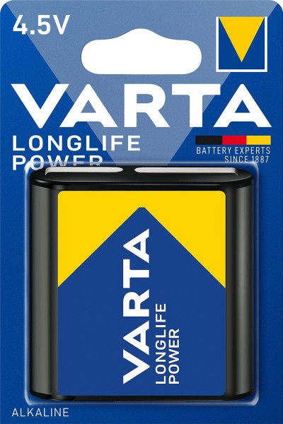 Varta Longlife Power 4,5V Flachbatterie 4912 3LR12A (1er Blister)