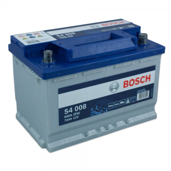 Bosch S4 008, 12V 74Ah 680A/EN Autobatterie Bosch. TecDoc: .