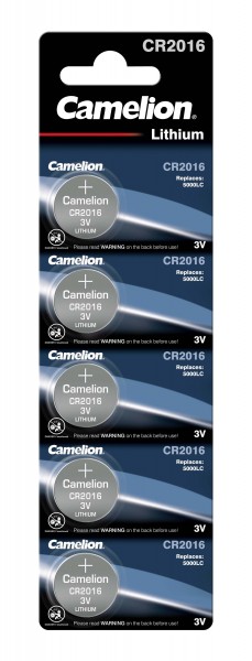 Camelion CR2016 Lithium Knopfzelle (5er Blister)
