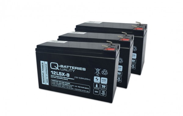 Ersatzbatterie für Effekta USV-Anlage Serie MCI, MH, MHD und MTD 9Ah 3 Stk.