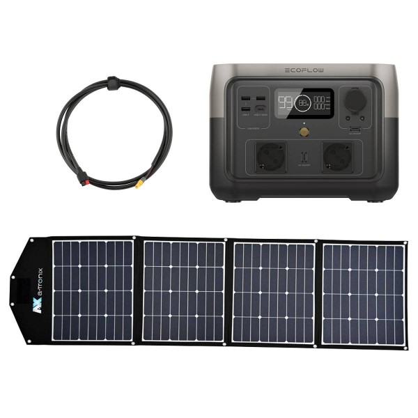 EcoFlow River 2 Max 512Wh Portable Powerstation mit 180W Solarmodul