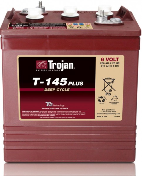 Trojan T-145 Plus 6V 260Ah Deep Cycle Traktionsbatterie ELPT-Anschluss