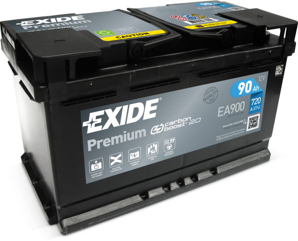 Exide EA900 Premium Carbon Boost 12V 90Ah 720A Autobatterie