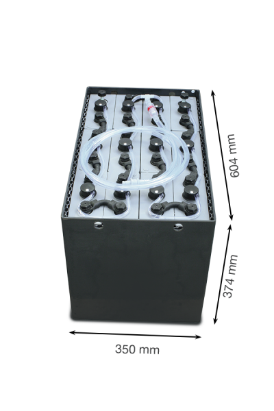 Q-Batteries 24V Gabelstaplerbatterie 4 PzS 240 Ah (604 x 350 x 374mm L/B/H) Trog 57004471 inkl. Aqua