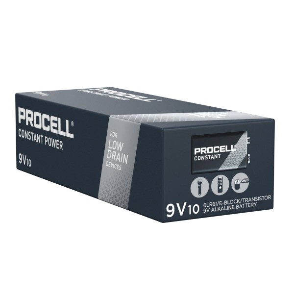 Duracell Procell Constant Alkaline 6LR61 9V Block MN 1604 9V 10 Stk. (Box)