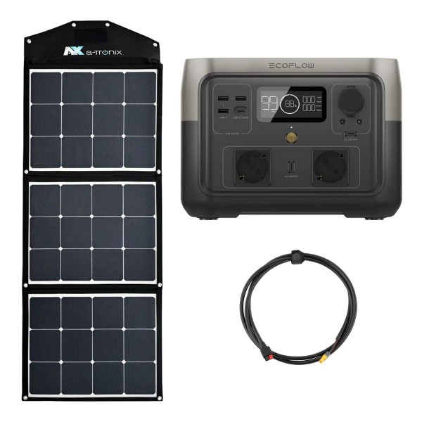 EcoFlow River 2 Max 512Wh Portable Powerstation mit 100W Solarmodul