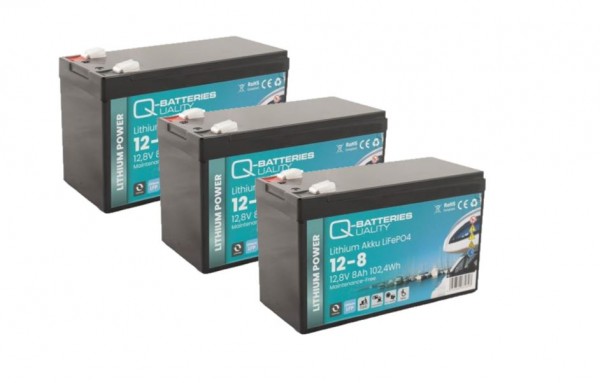 Ersatzakku Lifepo4 Batterie für Kinderfahrzeug 3 x 12V 8AH 102,4Wh - bis zu 50% mehr Reichweite