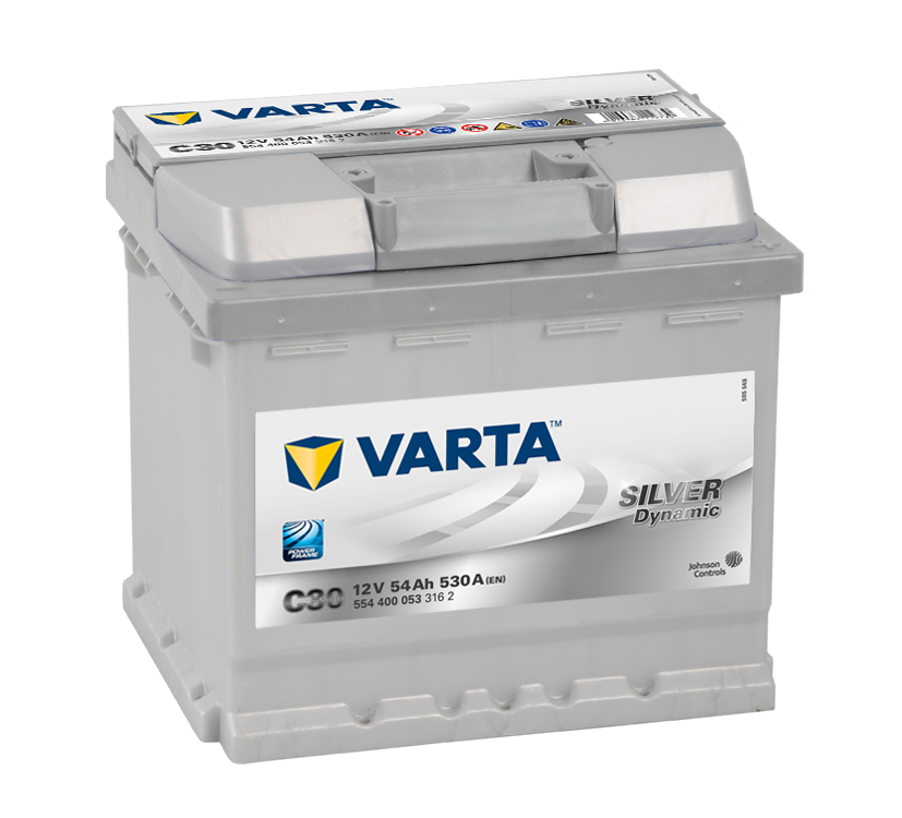 VARTA C30 Silver Dynamic 12V 54Ah 530A Autobatterie 554 400 053, Starterbatterie, Boot, Batterien für