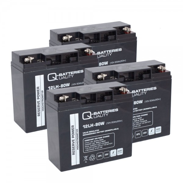 Ersatzakku für RBC11, RBC55 AGM Batterie 12V 20Ah (4 Akkus), Ersatzakkus  für USV, Sicherheitstechnik, Batterien für