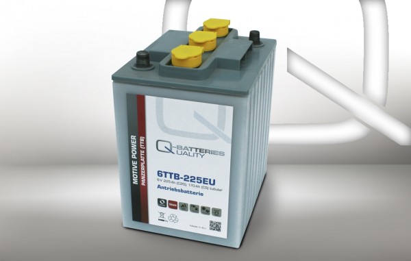Q-Batteries 6TTB-225EU 6V 225Ah (C20) geschlossene Blockbatterie, positive Röhrchenplatte
